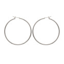 Boucles d'oreilles Créoles femme 50mm x 2mm argent massif 925