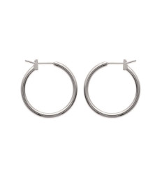 Petites créoles femme 20mm x 2mm argent massif 925