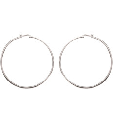 Créoles fines femme 40mm x 1.5mm argent massif 925