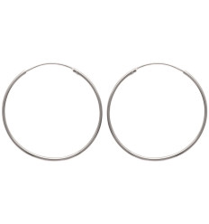 Grandes créoles fines 60mm x 1.5mm argent massif 925