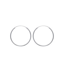 Créoles femme argent massif 925 rhodié 40mm x 2mm