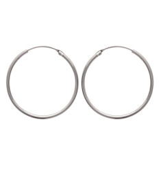 Créoles fines femme argent 925 massif 35mm x 1.5mm