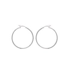 Créoles femme argent massif 925 rhodié 40mm x 2mm