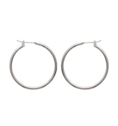 Petites Créoles femme 30mm x 2mm argent massif 925