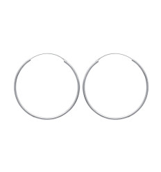 Créoles fines femme argent massif 50mm x 1.5mm